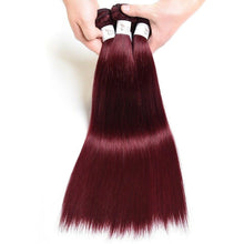 Load image into Gallery viewer, Luxury Peruvian Burgundy Red #99J Silky Straight Human Hair Extensions 10A
