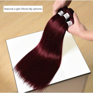 Luxury Peruvian Burgundy Red #99J Silky Straight Human Hair Extensions 10A