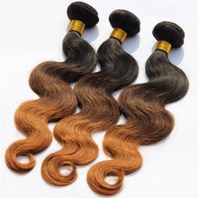 Load image into Gallery viewer, Luxury Body Wave Brazilian Auburn #1B/4/30 Ombre Virgin Human Hair Extensions
