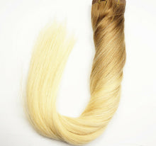 Load image into Gallery viewer, Luxury Clip In Human Hair Extensions Balayage #18/613 Remy Ombre Straight 120g
