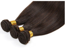 Load image into Gallery viewer, Luxury Silky Straight Dark Brown #2 Brazilian Virgin Human Hair Extensions
