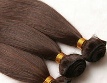 Load image into Gallery viewer, Luxury Silky Straight Dark Brown #2 Brazilian Virgin Human Hair Extensions
