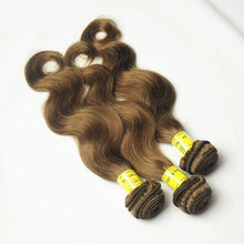 Load image into Gallery viewer, Luxury Body Wave Brazilian Light Brown #8 Virgin Human 7A Hair Extensions Weave
