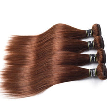 Load image into Gallery viewer, Luxury Straight Medium Chocolate Brown #4 Brazilian Virgin Human Hair Extensions
