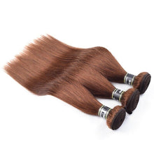Load image into Gallery viewer, Luxury Straight Medium Chocolate Brown #4 Brazilian Virgin Human Hair Extensions
