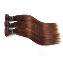 Load image into Gallery viewer, Luxury Straight Medium Chocolate Brown #4 Brazilian Virgin Human Hair Extensions
