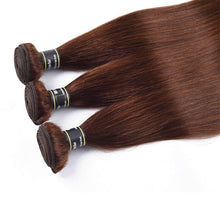 Load image into Gallery viewer, Luxury Straight Medium Chocolate Brown #4 Brazilian Virgin Human Hair Extensions
