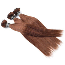 Load image into Gallery viewer, Luxury Straight Medium Chocolate Brown #4 Brazilian Virgin Human Hair Extensions
