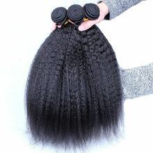 Load image into Gallery viewer, Luxury Kinky Straight Cambodian Virgin Human Hair Extensions 7A Weave Weft
