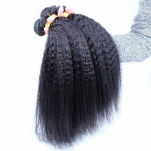 Load image into Gallery viewer, Luxury Kinky Straight Cambodian Virgin Human Hair Extensions 7A Weave Weft
