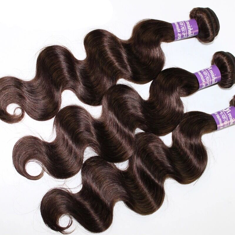 Luxury Body Wave Dark Brown #2 Brazilian Virgin Human Hair Extensions