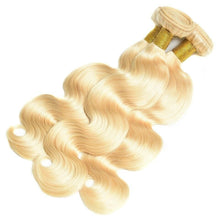 Load image into Gallery viewer, Luxury Russian #613 Bleach Blonde Body Wave Human Hair Extensions 10A Wavy

