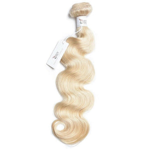 Luxury Russian #613 Bleach Blonde Body Wave Human Hair Extensions 10A Wavy