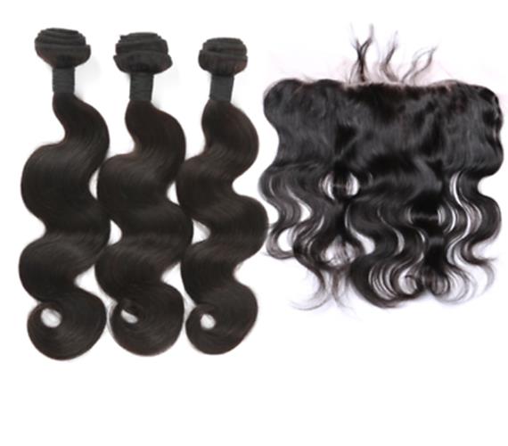 Luxury Brazilian Body Wave Human Virgin Hair Extensions + 13x4 13x4 Lace Frontal