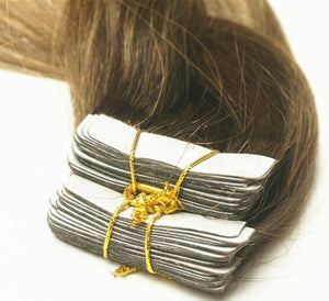 Luxury Tape In Human Hair Extensions #2/27 Balayage Ombre Straight 40pcs 100g