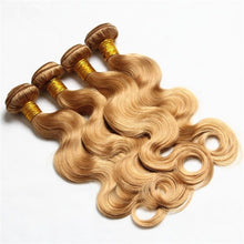 Load image into Gallery viewer, Luxury Brazilian Body Wave Honey Blonde #27 Virgin Human Hair Extensions 7A
