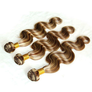 Luxury Body Wave Brazilian Brown Piano #8/613 Highlight Human Hair Extensions