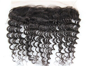 Luxury Virgin Peruvian Deep Wave 13x4 Lace Frontal Closure 13x4 Virgin Human Hair 7A
