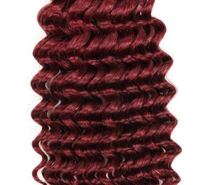 Luxury Deep Wave Peruvian Burgundy Red #99J Wavy Virgin Human Hair Extensions