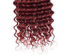 Load image into Gallery viewer, Luxury Deep Wave Peruvian Burgundy Red #99J Wavy Virgin Human Hair Extensions
