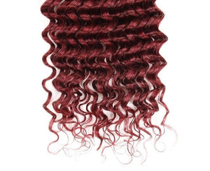 Luxury Deep Wave Peruvian Burgundy Red #99J Wavy Virgin Human Hair Extensions