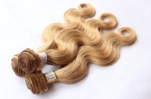 Luxury Body Wave Brazilian Blonde Piano #27/613 Highlight Human Hair Extensions