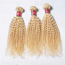Load image into Gallery viewer, Luxury Kinky Curly Peruvian Bleach Blonde #613 Virgin Human Hair Extensions
