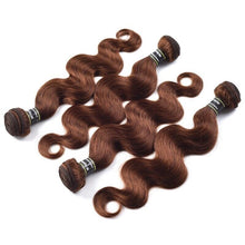 Load image into Gallery viewer, Luxury Body Wave Medium Chocolate Brown #4 Brazilian Virgin Human Hair Extensions
