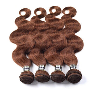 Luxury Body Wave Medium Chocolate Brown #4 Brazilian Virgin Human Hair Extensions