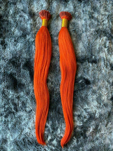 MEGASALE 200g Bright Orange 18" I-tip Itip Brazilian Remy Human Hair Extensions