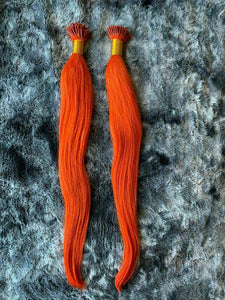 MEGASALE 200g Bright Orange 18" I-tip Itip Brazilian Remy Human Hair Extensions