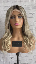 Load and play video in Gallery viewer, SALE READY TO SHIP Luxury 16&quot; 180% Lace Front Ash Blonde Balayage Wig
