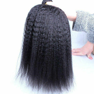 Luxury Kinky Straight Mongolian Virgin Human Hair Extensions 7A Weave Weft