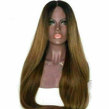 Load image into Gallery viewer, Luxury Remy Ombre Ash Brown 100% Human Hair Swiss 13x4 Lace Front Glueless Wig Auburn #1B/30 U-Part, 360 or Full Lace Upgrade Available
