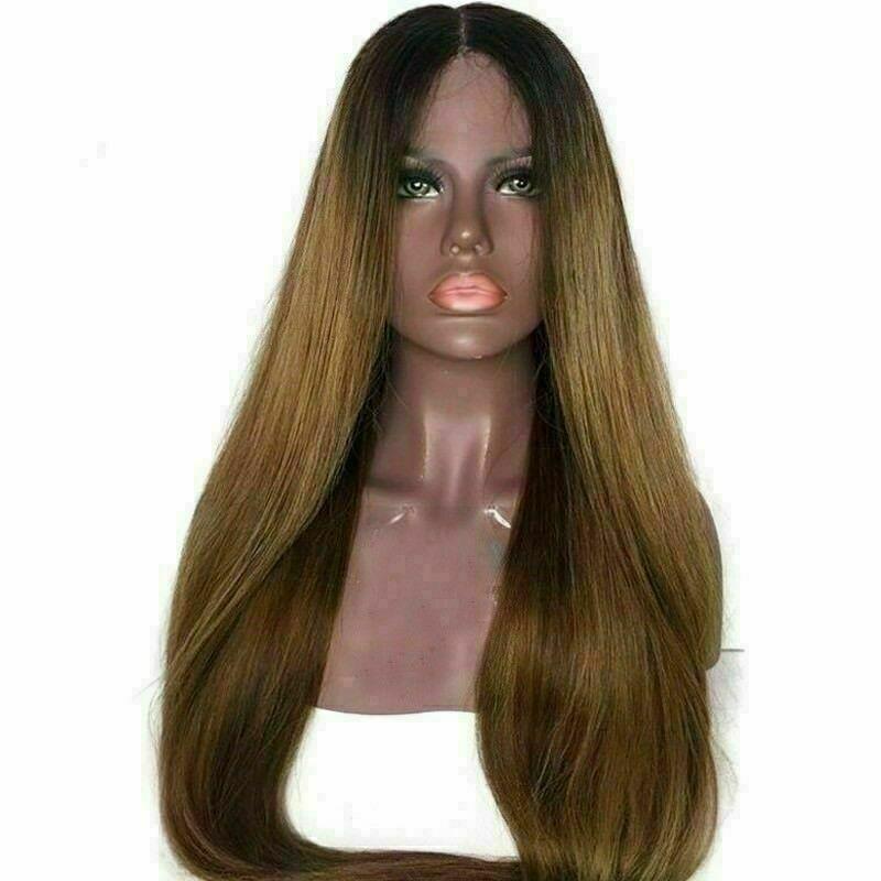 Luxury Remy Ombre Ash Brown 100% Human Hair Swiss 13x4 Lace Front Glueless Wig Auburn #1B/30 U-Part, 360 or Full Lace Upgrade Available