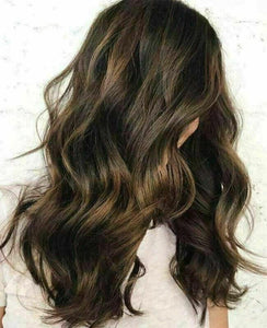 Luxury Dark Brown Balayage Highlight 100% Human Hair Swiss 13x4 Lace Front Glueless Wig  Blonde U-Part, 360 or Full Lace Upgrade Available
