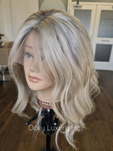 Load image into Gallery viewer, Luxury Light Ash Platinum Blonde Balayage Highlight 100% Human Hair Swiss 13x4 Lace Front Glueless Wig U-Part, 360 or Full Lace Upgrade Available
