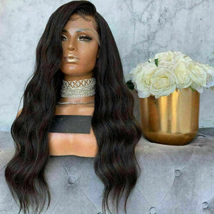 Luxury Wavy Body Wave Black #1B Black 100% Human Hair Swiss 13x4 Lace Front Glueless Wig U-Part, 360 or Full Lace Upgrade Available