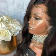 Load image into Gallery viewer, Luxury Wavy Body Wave Black #1B Black 100% Human Hair Swiss 13x4 Lace Front Glueless Wig U-Part, 360 or Full Lace Upgrade Available
