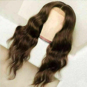 Luxury Wavy Chocolate Medium Brown 100% Human Hair Swiss 13x4 Lace Front Glueless Wig Color 4 U-Part, 360 or Full Lace Upgrade Available