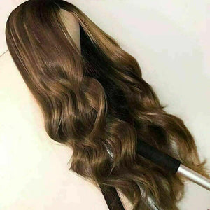 Luxury Wavy Chocolate Medium Brown 100% Human Hair Swiss 13x4 Lace Front Glueless Wig Color 4 U-Part, 360 or Full Lace Upgrade Available