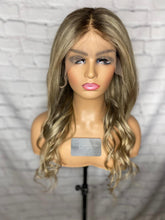 Load image into Gallery viewer, READY TO SHIP Luxury 22” 150% 13x4 Lace Front Ash Blonde and Brown Balayage Wig Human Hair Swiss Glueless Sale Bleached Knots

