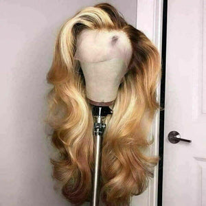 Luxury Ombre Honey Platinum Blonde #27/613 100% Human Hair Swiss 13x4 Lace Front Glueless Wig U-Part, 360 or Full Lace Upgrade Available