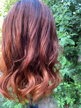 Load image into Gallery viewer, Luxury Auburn Brown Balayage Highlight  100% Human Hair Swiss 13x4 Lace Front Glueless Wig U-Part, 360 or Full Lace Upgrade Available
