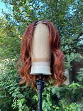Load image into Gallery viewer, Luxury Auburn Brown Balayage Highlight  100% Human Hair Swiss 13x4 Lace Front Glueless Wig U-Part, 360 or Full Lace Upgrade Available
