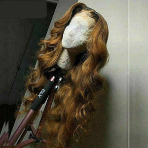 Luxury Auburn Wavy Ombre 100% Human Hair Swiss 13x4 Lace Front Glueless Wig Brown Ash Blonde U-Part, 360 or Full Lace Upgrade Available