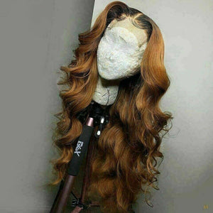 Luxury Auburn Wavy Ombre 100% Human Hair Swiss 13x4 Lace Front Glueless Wig Brown Ash Blonde U-Part, 360 or Full Lace Upgrade Available
