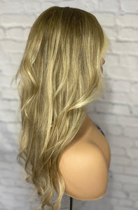 Luxury Ash Blonde Ombre Balayage 100% Human Hair Swiss 13x4 Lace Front Glueless Wig Wavy U-Part, 360 or Full Lace Upgrade Available 2021