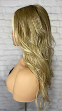 Load image into Gallery viewer, Luxury Ash Blonde Ombre Balayage 100% Human Hair Swiss 13x4 Lace Front Glueless Wig Wavy U-Part, 360 or Full Lace Upgrade Available 2021
