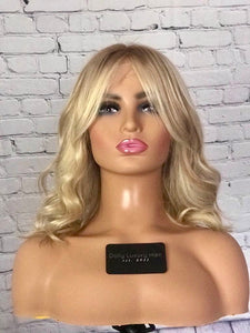 Luxury Honey Platinum Blonde Balayage Highlight 100% Human Hair Swiss 13x4 Lace Front Wig U-Part, 360 or Full Lace Upgrade Available 2021